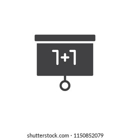 Mathematics Whiteboard vector icon. filled flat sign for mobile concept and web design. arithmetic simple solid icon. Symbol, logo illustration. Pixel perfect vector graphics