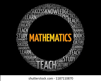 Mathematics word cloud collage, education concept background