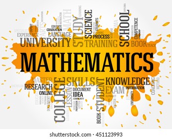 Mathematics word cloud collage, education concept background