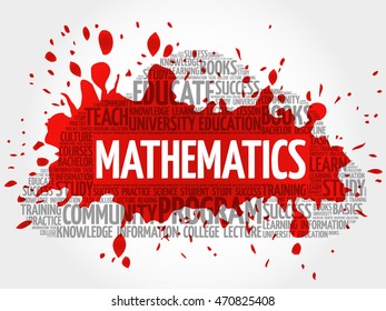 Mathematics word cloud collage, education concept background