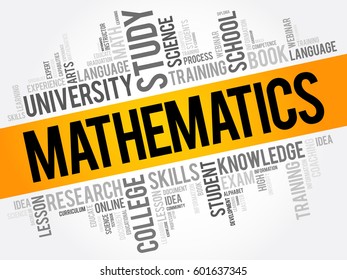 Mathematics word cloud collage, education concept background