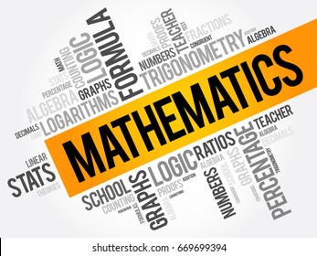 Mathematics Word Cloud Collage Education Concept Stock Vector (royalty 