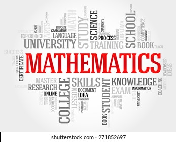 Mathematics word cloud, education concept