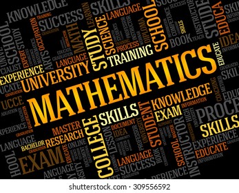 Mathematics word cloud, education concept
