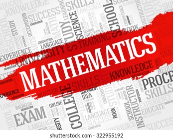 Mathematics word cloud, education concept