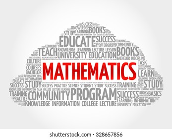 Mathematics word cloud, education concept
