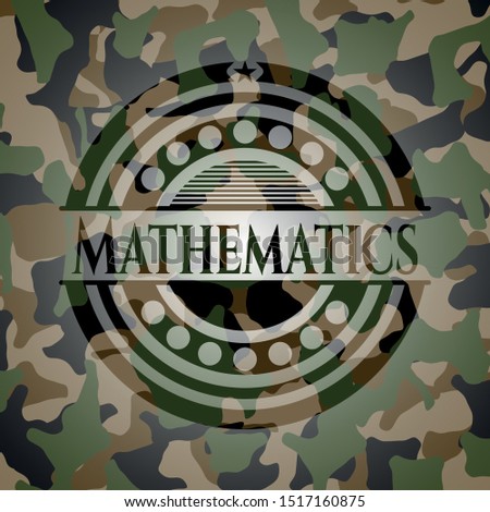 Mathematics written on a camouflage texture. Vector Illustration. Detailed.