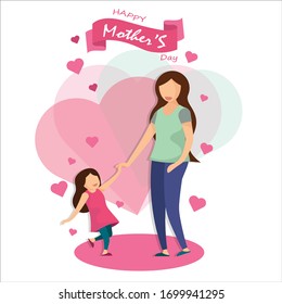 ็Happy mather's day, Flat color illustrator design