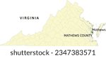 Mathews County and census-designated place of Mathews location on Virginia state map