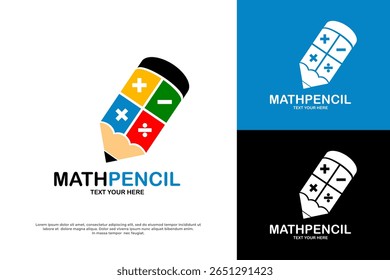 MathPencil logo: a colorful pencil with arithmetic symbols. Ideal for education and learning tools.