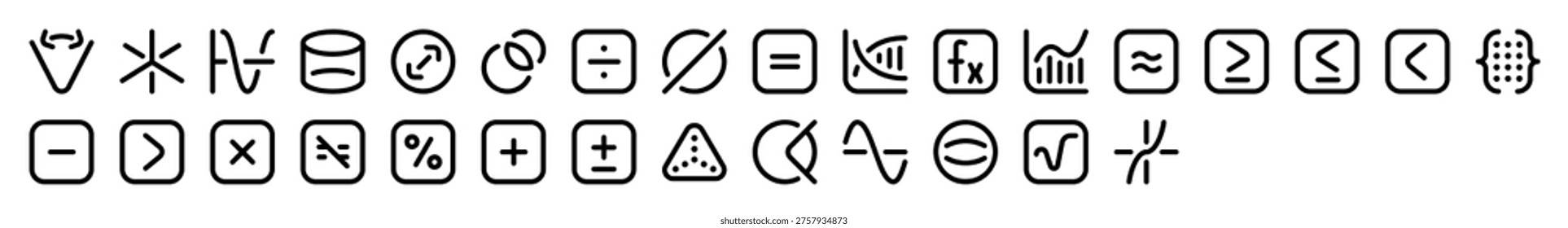 Maths Arithmetic Algebra Geometry Icon Collection