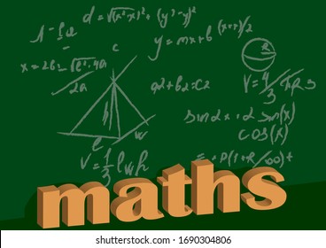 Maths Background Hand Drawn Science Formulas Stock Vector (Royalty Free ...