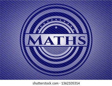 Maths badge with jean texture