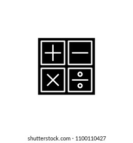 Maths black icon concept. Maths flat  vector symbol, sign, illustration.
