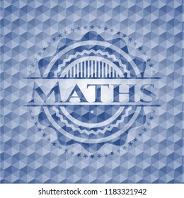 Maths blue hexagon emblem.