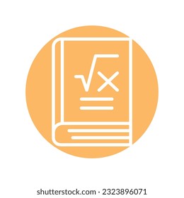 Maths book black glyph icon. Outline pictogram for web page, mobile app, promo