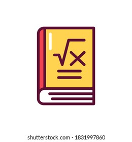 Maths book color line icon. Outline pictogram for web page, mobile app, promo