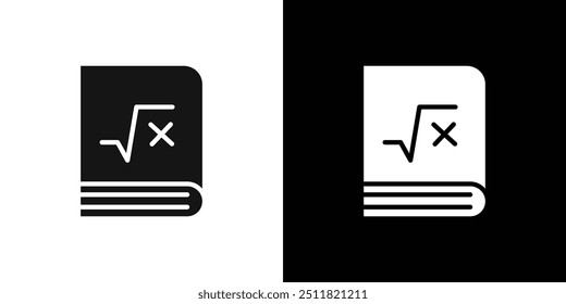 Maths book icon Flat fill set collection
