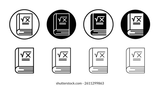 Maths book icon Flat illustration sign