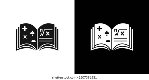 Icono de libro de matemáticas Esquema de conjunto de Vector plano