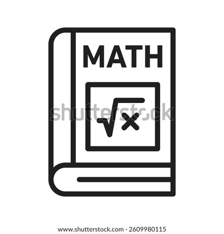 Maths book icon Line Art Logo set