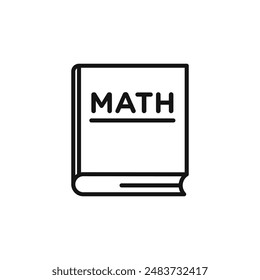 Icono de libro de matemáticas contorno colección en negro