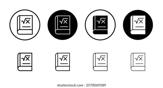 Maths book icon Outline vector for web ui