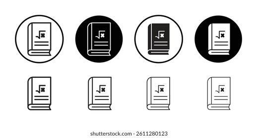 Maths book icon Thin line art collection
