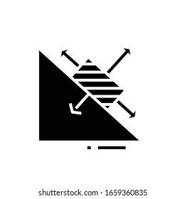 Maths chart black icon, concept illustration, vector flat symbol, glyph sign.