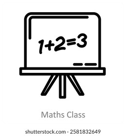 Maths Class and education icon concept