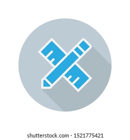 Maths class materials cross of a pencil and a ruler Icon