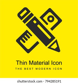 Maths class materials cross of a pencil and a ruler bright yellow material minimal icon or logo design