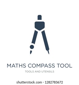 maths compass tool icon vector on white background, maths compass tool trendy filled icons from Tools and utensils collection, maths compass tool vector illustration