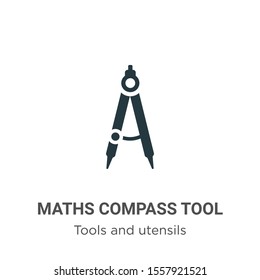 Maths compass tool vector icon on white background. Flat vector maths compass tool icon symbol sign from modern tools and utensils collection for mobile concept and web apps design.