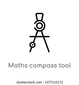 maths compass tool vector line icon. Simple element illustration. maths compass tool outline icon from tools and utensils concept. Can be used for web and mobile