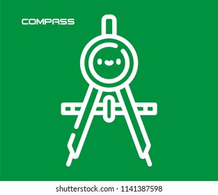 MATHS COMPASS VECTOR ICON 