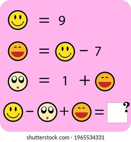 Maths game with pictures (geometric shapes) for children, easy level education game for kids, preschool worksheet activity, task for the development of logical thinking, vector illustration
