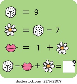 Maths game with pictures (geometric shapes) for children, easy level, education game for kids, preschool worksheet activity, task for the development of logical thinking, vector illustration