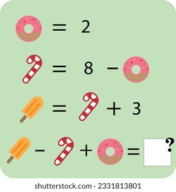 Maths game with pictures (geometric shapes) for children, easy level, education game for kids, preschool worksheet activity, task for the development of logical thinking, vector illustration