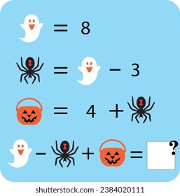 Maths game with pictures (geometric shapes) for children, easy level, education game for kids, preschool worksheet activity, task for the development of logical thinking, vector illustration