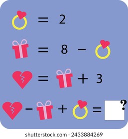 Maths game with pictures (geometric shapes) for children, easy level, education game for kids, preschool worksheet activity, task for the development of logical thinking, vector illustration