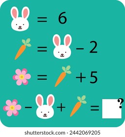 Maths game with pictures (geometric shapes) for children, easy level, education game for kids, preschool worksheet activity, task for the development of logical thinking, vector illustration