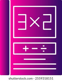 Maths Glyph Gradient Vector Icon Design
