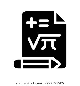 ícone de glifo matemático ilustração gráfico vetorial. Elemento simples ilustração vetor gráfico, adequado para aplicativo, sites e apresentações isolados no fundo branco