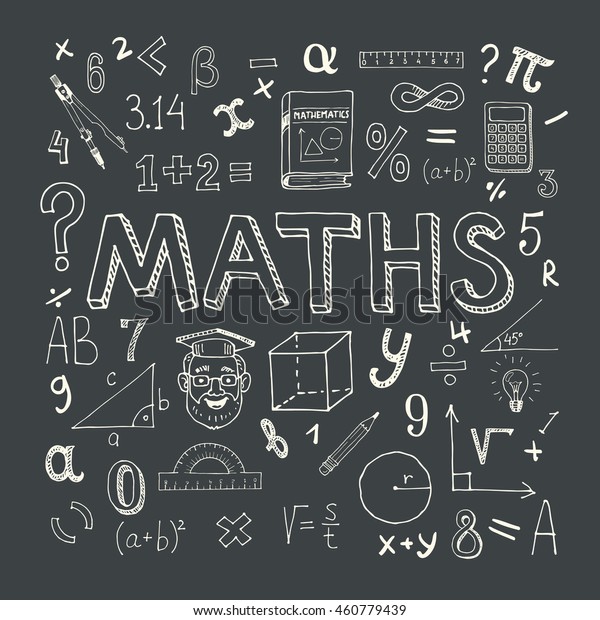 Maths Hand Drawn Vector Illustration Doodle Stock Vector (Royalty Free ...