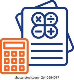 Maths Icon Color Vector Illustration