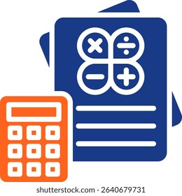 Maths Icon Fill Vector Illustration