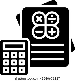 Maths Icon Glyph Vector Illustration