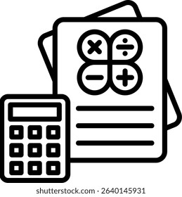 Maths Icon Line Vector Illustration