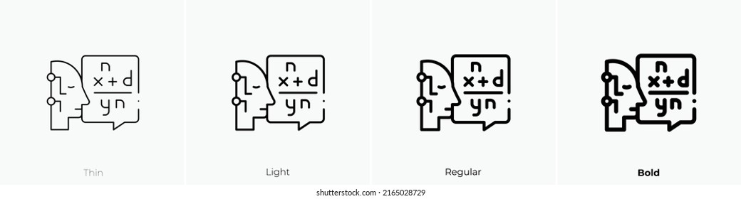 maths icon. Linear style sign isolated on white background. Vector illustration.